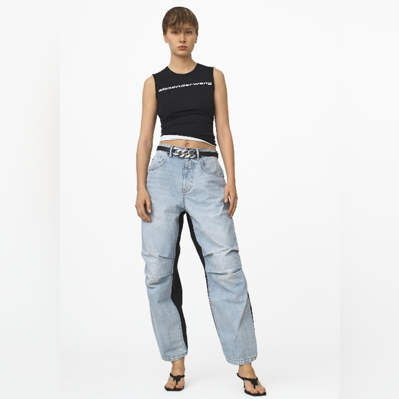 Alexander Wang Pants - Alexander Wang denim cargo mix pant